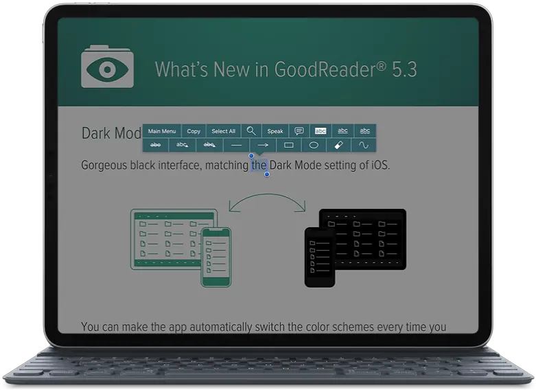 How To Edit Pdf Files With Goodreader Pro U2013 Annotate Sign Paste Image In Goodreader Png Kindle Fire Menu Icon