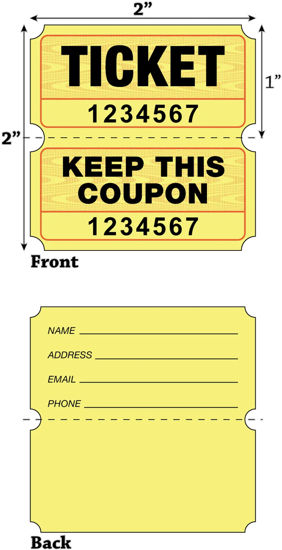 Yellow Raffle Tickets Number Png Raffle Ticket Png