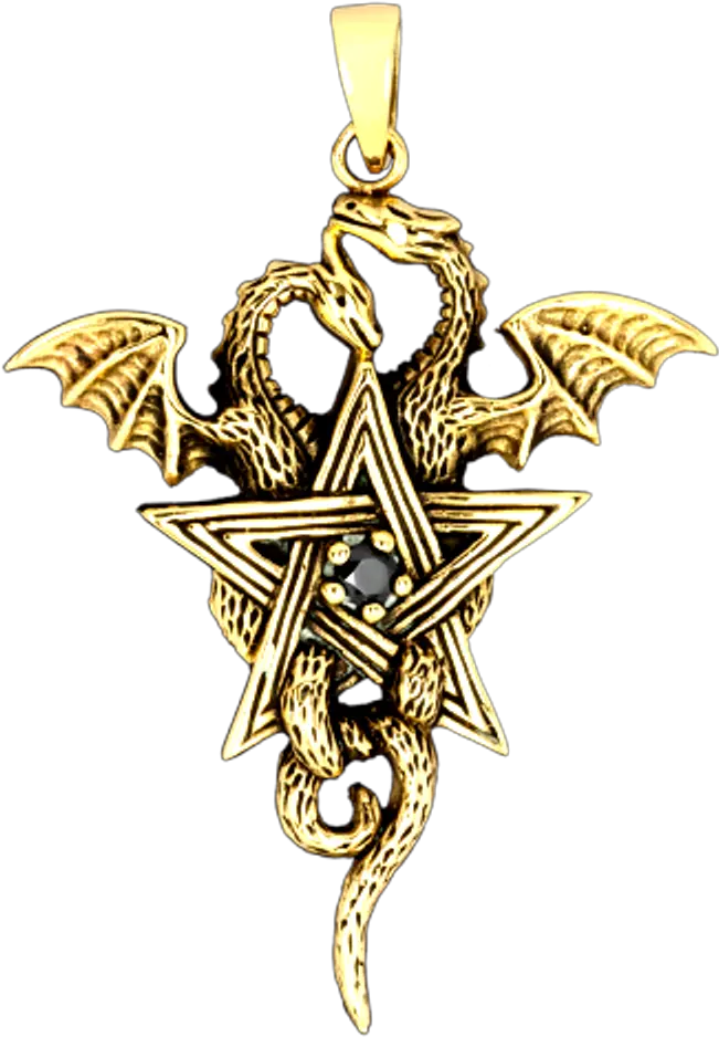 Pentagram With Dragons Bronze Pendant Png Pentacle Transparent