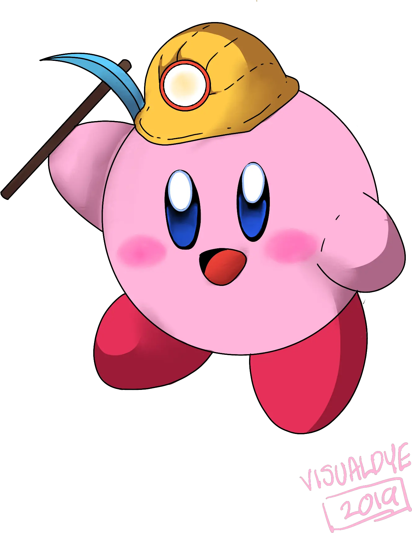 Miner Kirby By Visualdye Cartoon Png Kirby Png