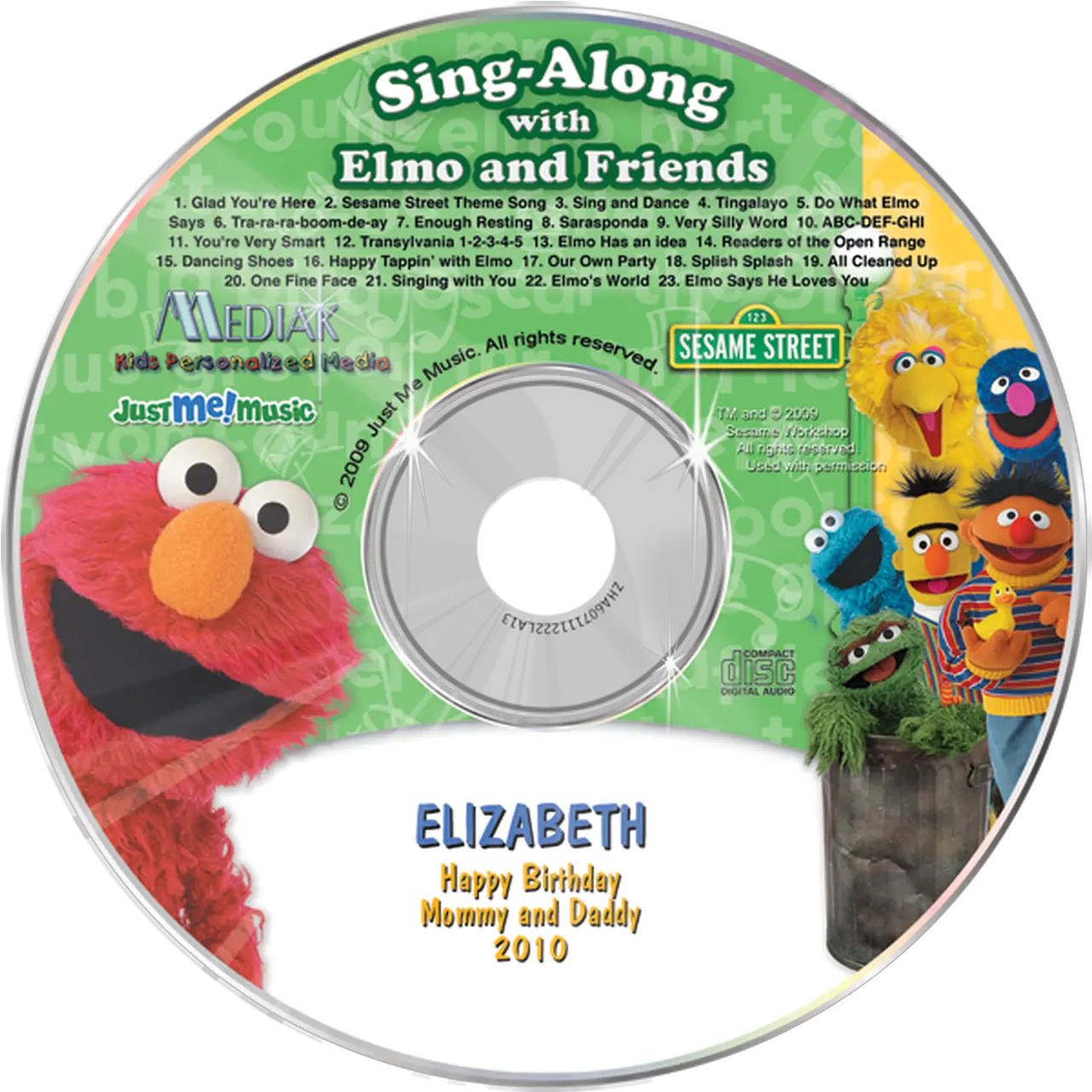 Personalized Kids Music Cd Sesame Street Optical Disc Png Elmo Icon