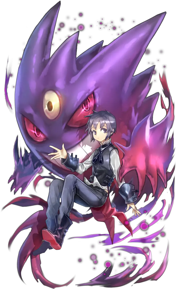 Drawn Pokemon Trainer With A Gengar Png Gengar Transparent