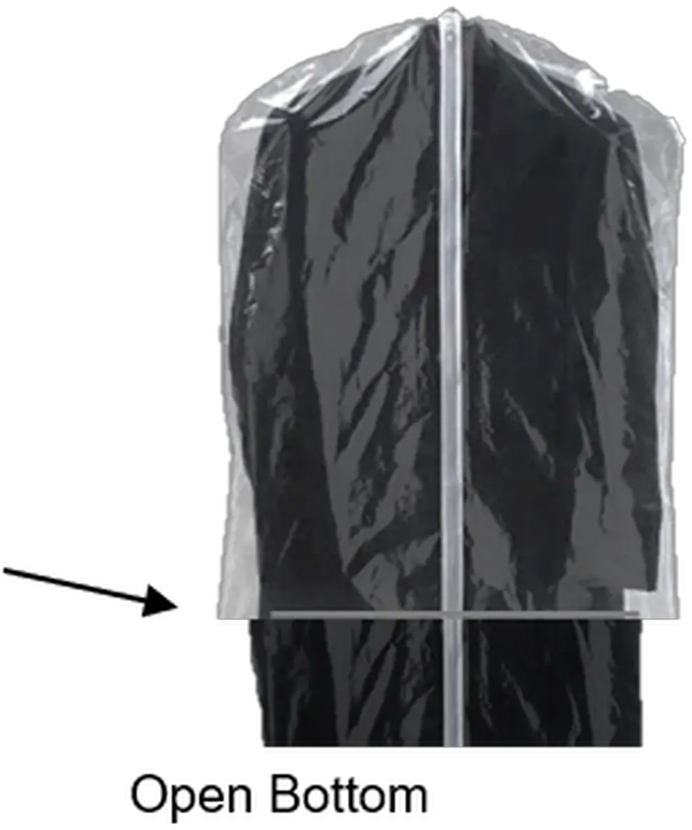 Open Bottom Vinyl Coat Garment Bags Solid Png Zipper Transparent
