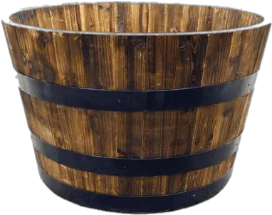 Half Whiskey Barrel Transparent Png Stickpng Real Wood Barrel Planter Barrel Png