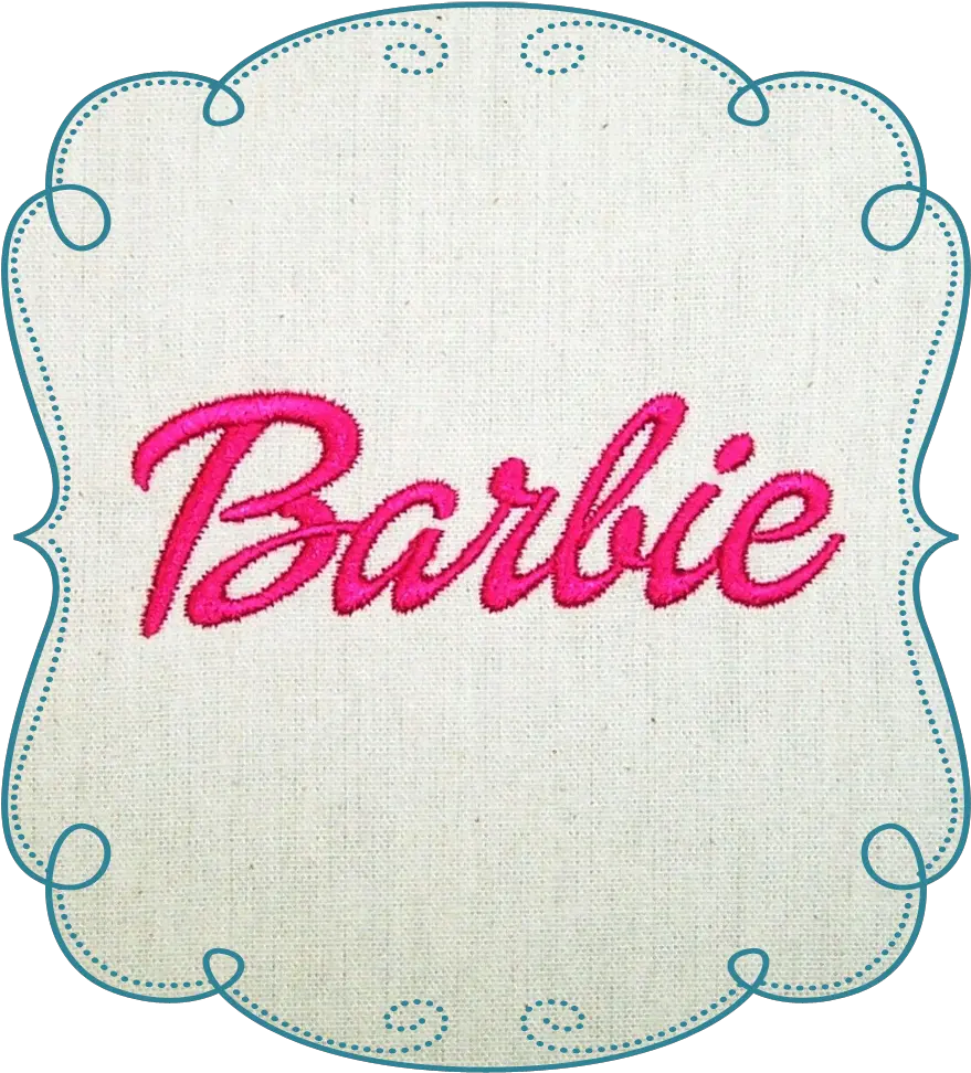 Barbie Logo Applique Machine Embroidery Design Label Png Barbie Logo Png