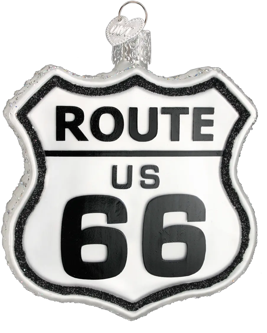 Route 66 Sign Glass Ornament Route 66 Logo Png Route 66 Logo