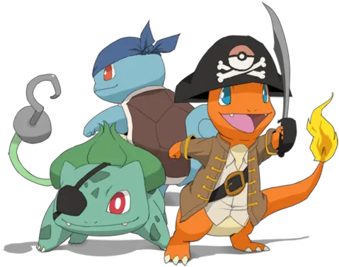 Pokemon Pirate Bulbasaur Squirtle Charmander Pokemon Pokemon As A Pirate Png Squirtle Transparent Background