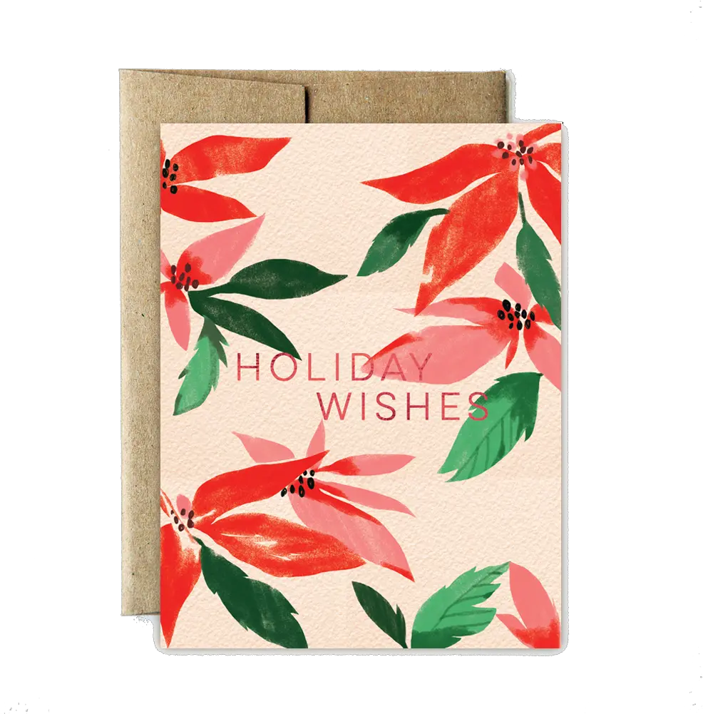 Foil Poinsettia Holiday Wishes Set Poinsettia Png Poinsettia Png