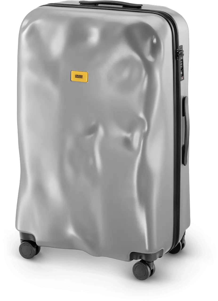 Icon Silver Large Suitcase Crash Baggagw Png Suitcase Icon