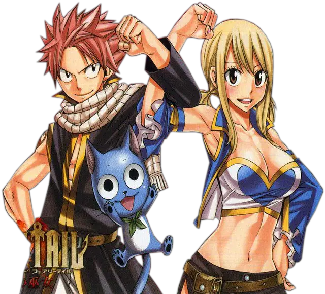 Media Fairy Tail Natsu Lucy And Happy Png Natsu Transparent