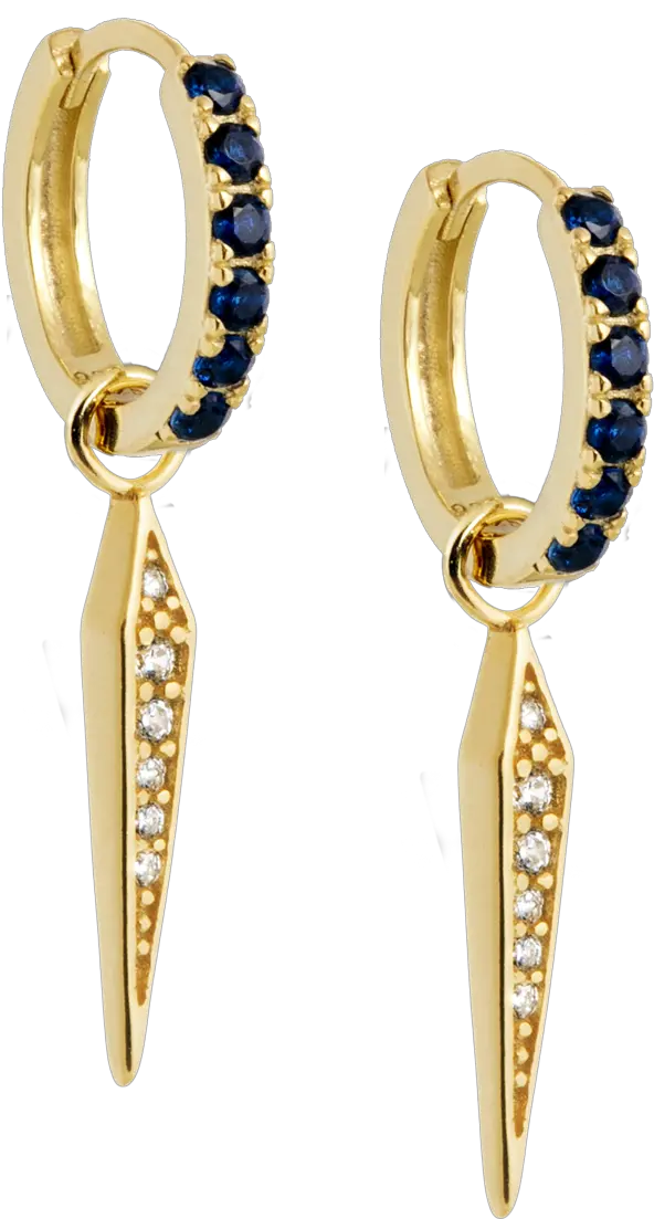 Sapphire Midi Hoops With Zirconia Spike Earrings Png Spike Png