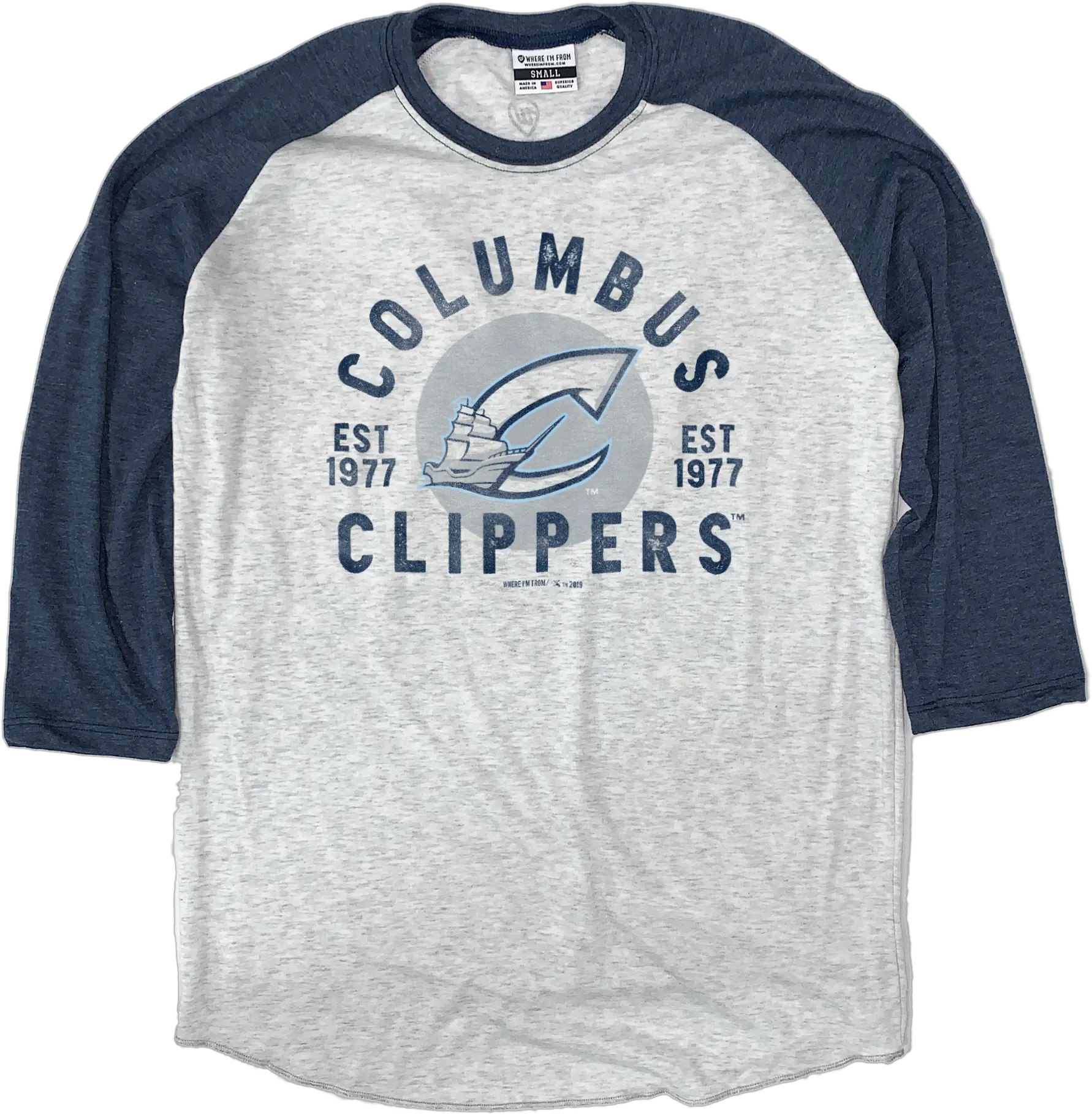 Columbus Clippers Raglan Long Sleeve Png Clippers Logo Png