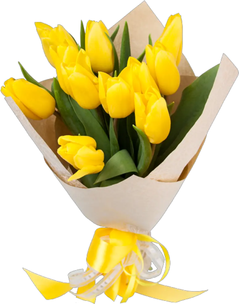 11 Sunny Tulips Bouquet Bunch Of Yellow Tulips Png Bouquet Png
