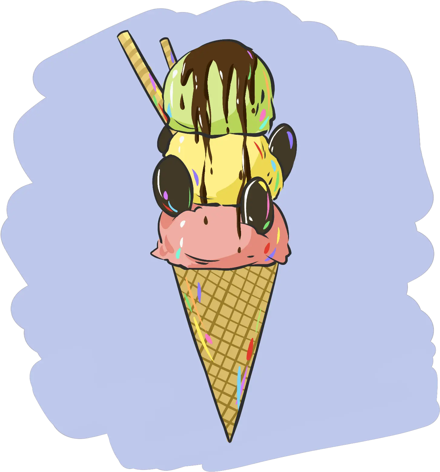 Ice Cream Cone Biscuit Chocolate Sauce Food Png Sauce Png