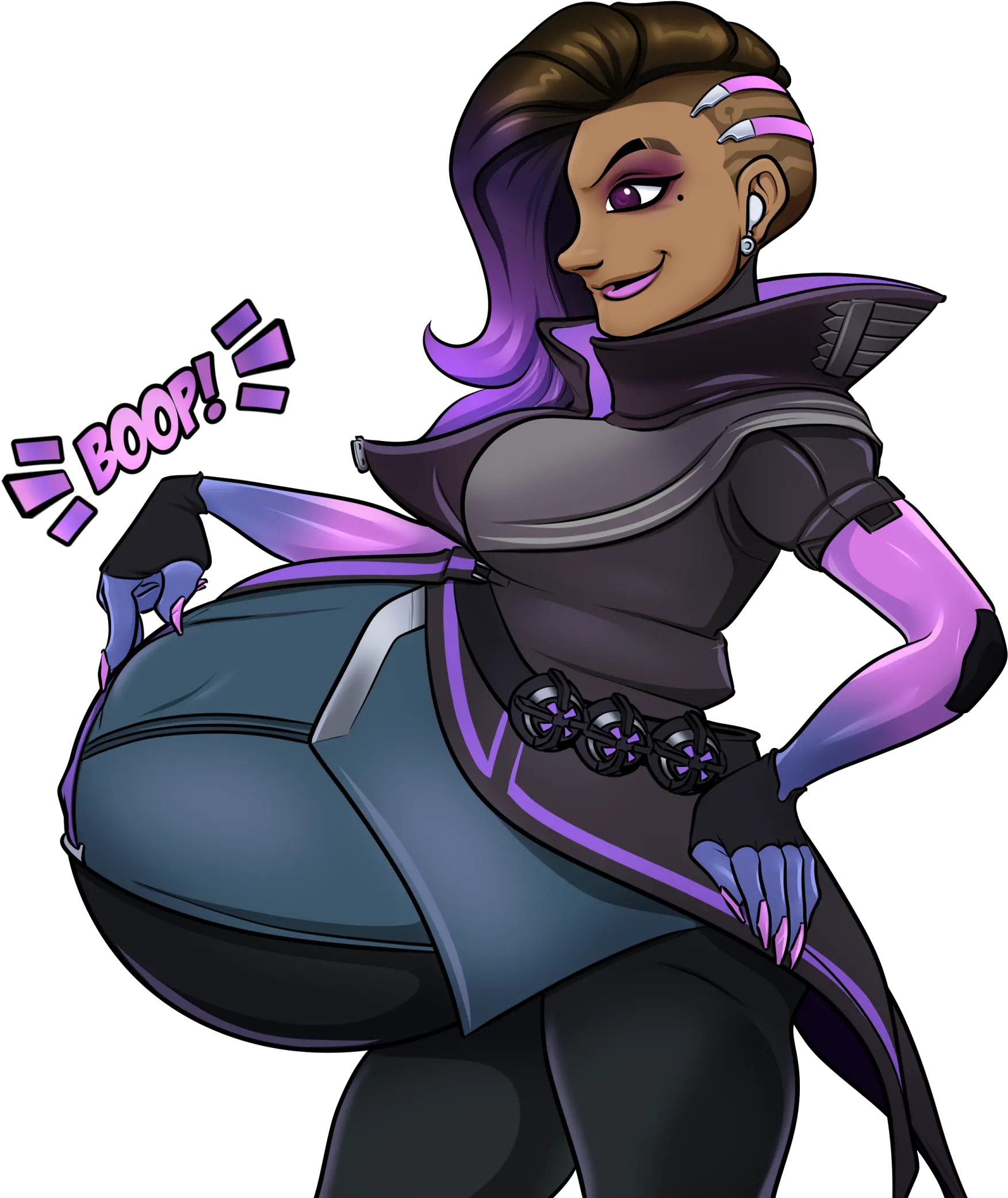 Boop The Bump U2014 Weasyl Overwatch Sombra Pregnant Png Sombra Overwatch Png