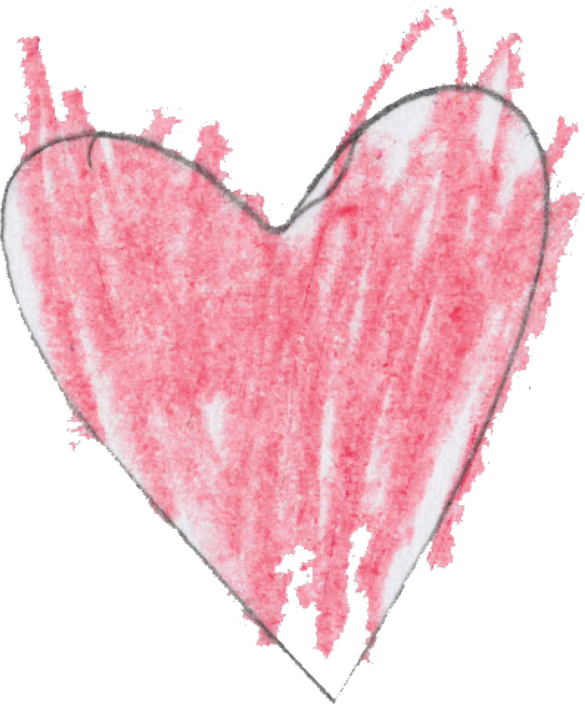 Crayon Pink Drawn Heart Png Drawn Heart Png