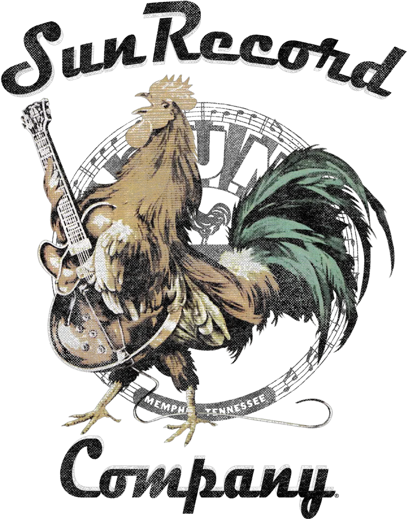 Sun Records Rockin Rooster Logo Mens Illustration Png Rooster Logo