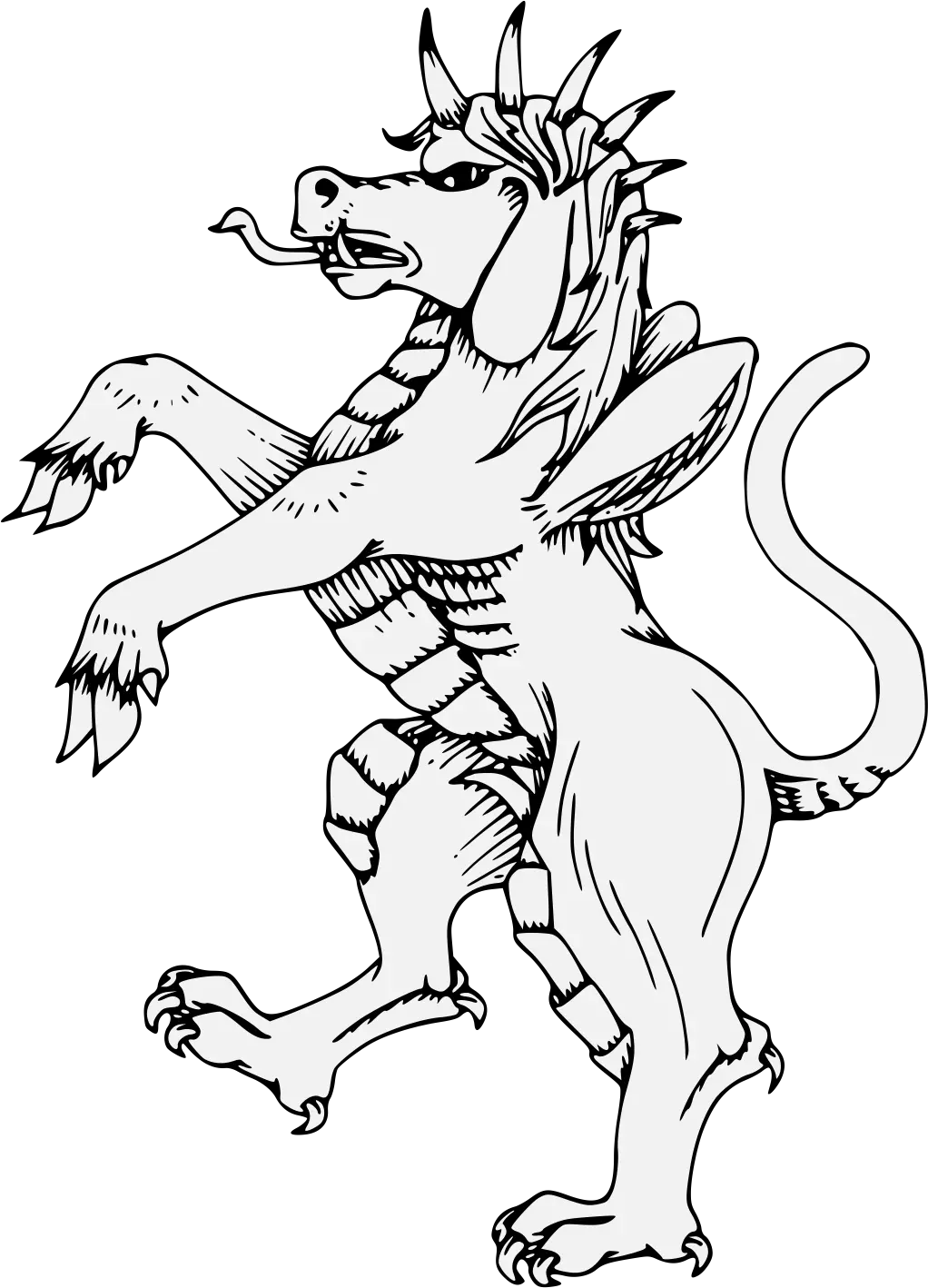 Bog Beast Traceable Heraldic Art Cartoon Png Beast Png