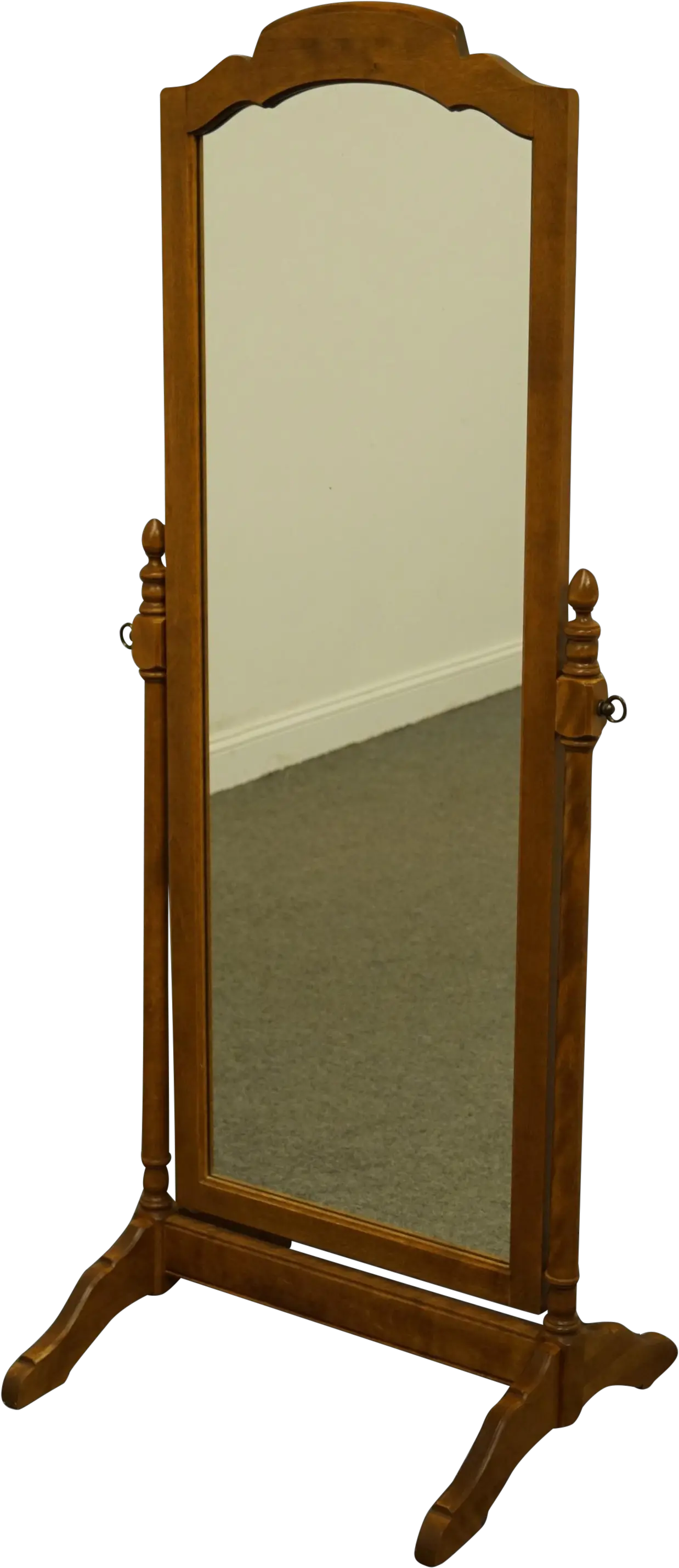 Ethan Allen Heirloom Nutmeg Maple Standing Floor Mirror Furniture Png Mirror Png