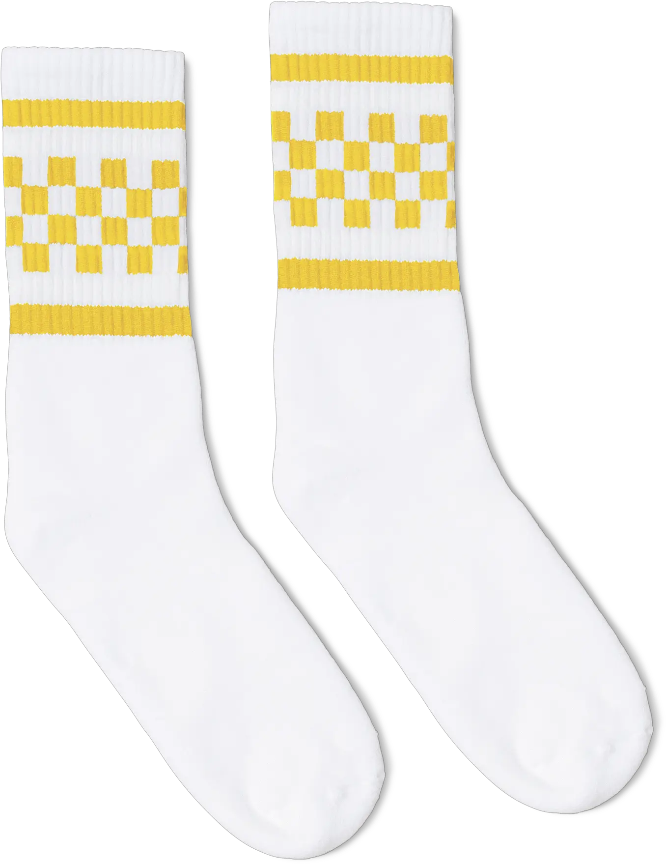 Yellow Checker Tube Socks Yellow Checkered Socks Png Sock Png