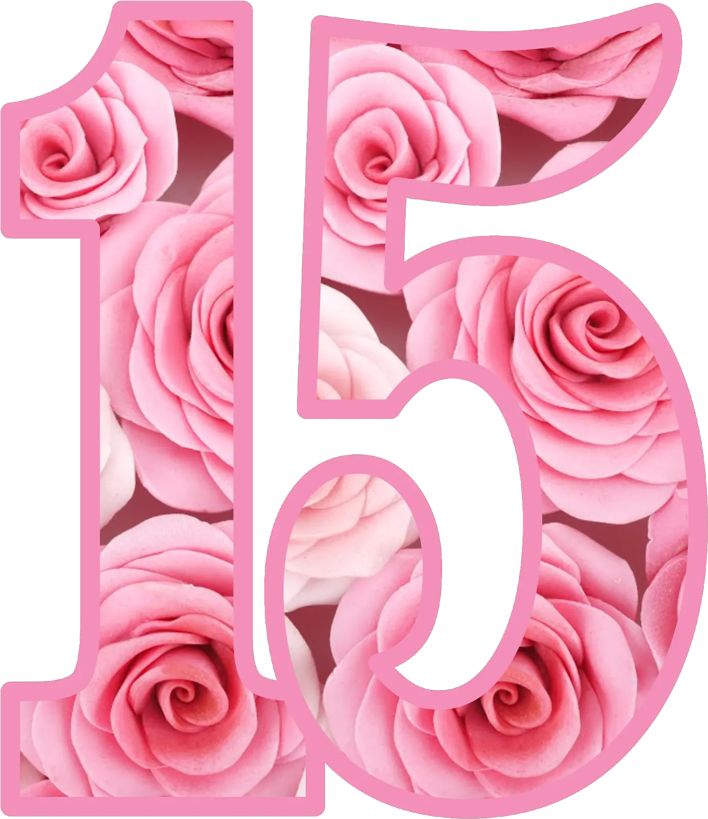 Fiesta Kit Imprimibles Imprimible Gratis Numero 15 Flores Numero 15 Rosa Png 15 Png