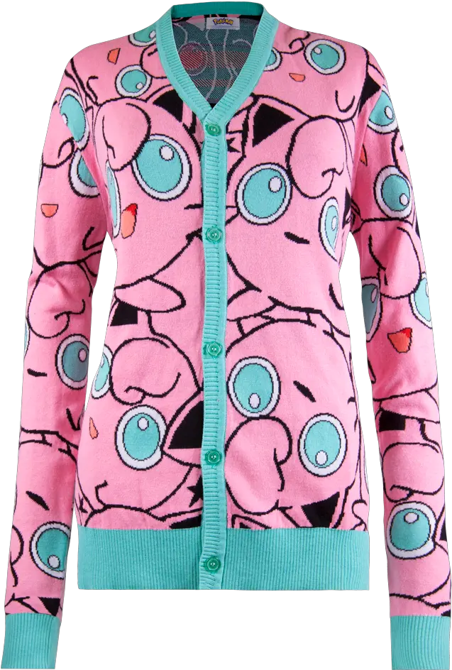 Welovefinepokemon Jigglypuff All Over Cool Outfits Sweaters Jigglypuff Cardigan Png Jigglypuff Png
