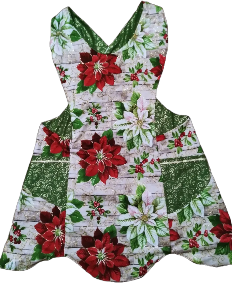 Glitter Poinsettia Reversible Apron Sleeveless Png Poinsettia Icon Png