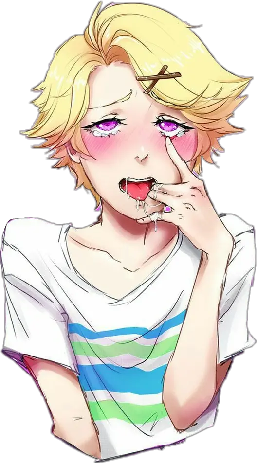 Ahegao Ahegaoface Yoosung Anime Boy Blonde Yoosung Ahegao Face Png Ahegao Face Transparent