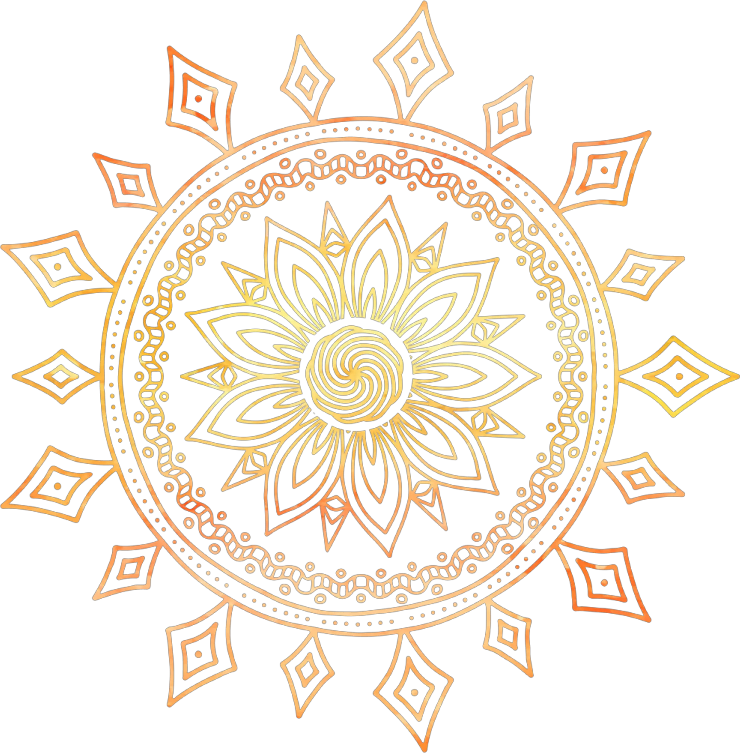 Pin Simple Sun Mandala Drawing Png Mandala Logo