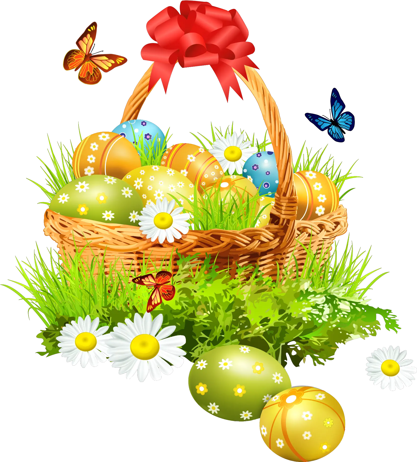 Easter Basket Png Image Easter Eggs In Basket Png Basket Png