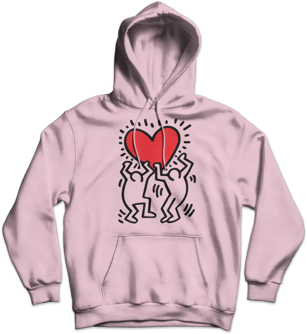 Light Pink S Keith Haring Heart Hoodie Png Hearts Icon