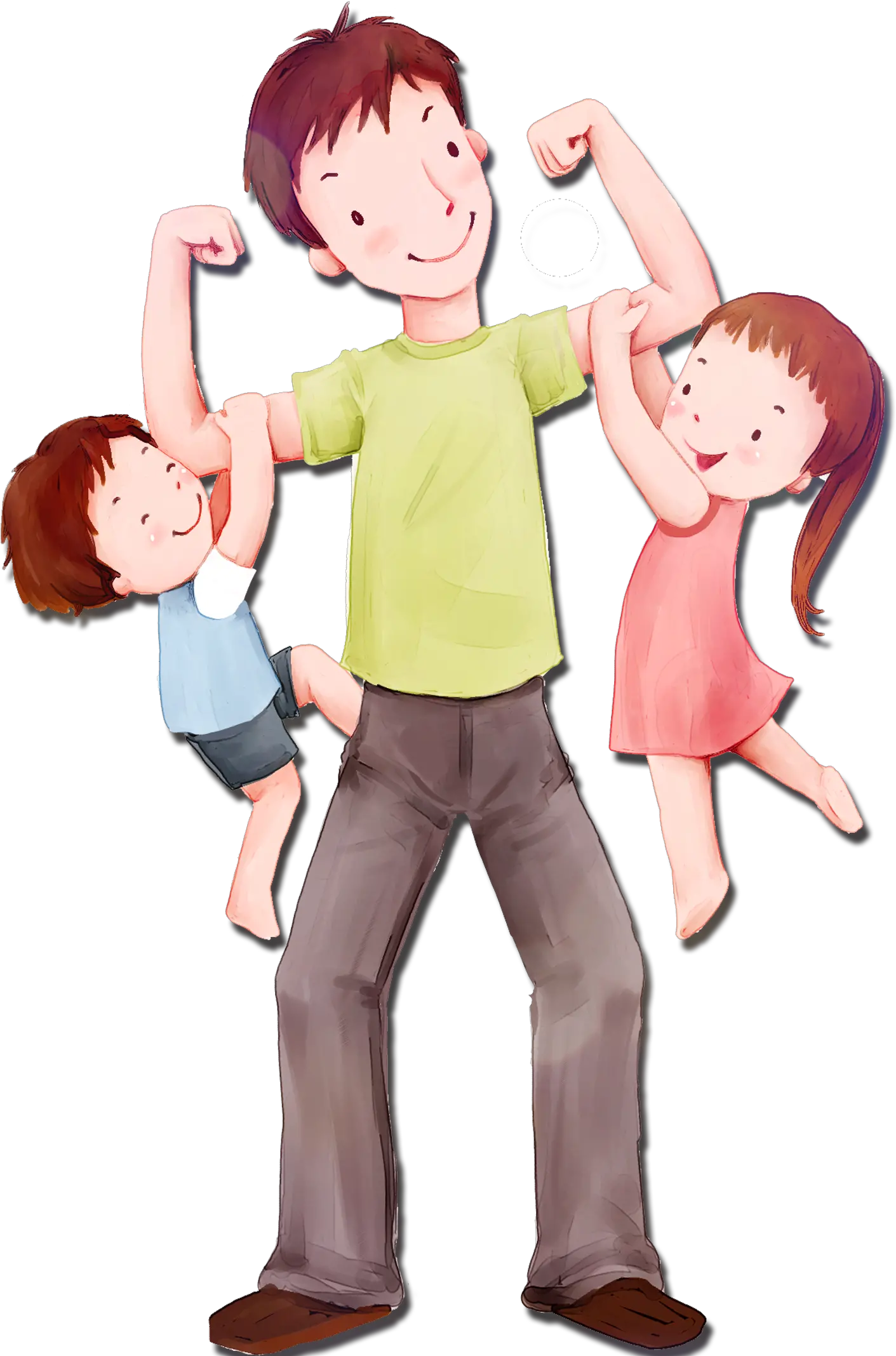 Super Dad Png Free Download Father And Children Png Dad Png