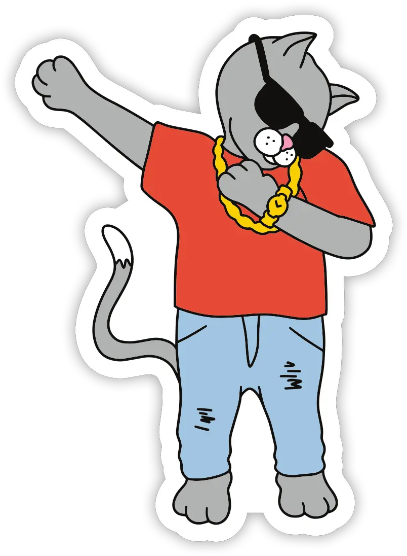 Cool Cat Dab Sticker Cartoon Png Dab Png