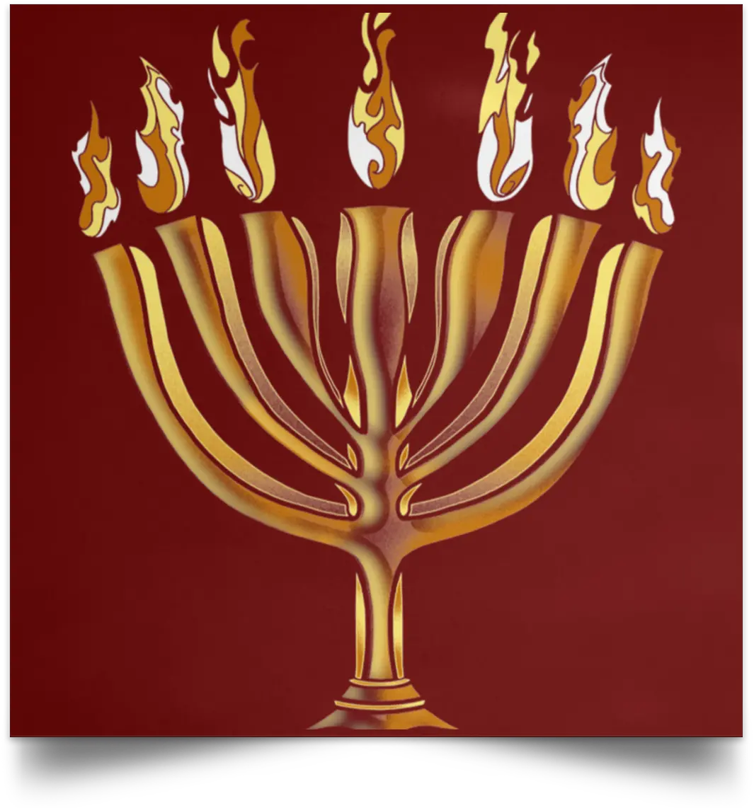 Menorah Satin Lasting Square Poster Hanukkah Png Menorah Png