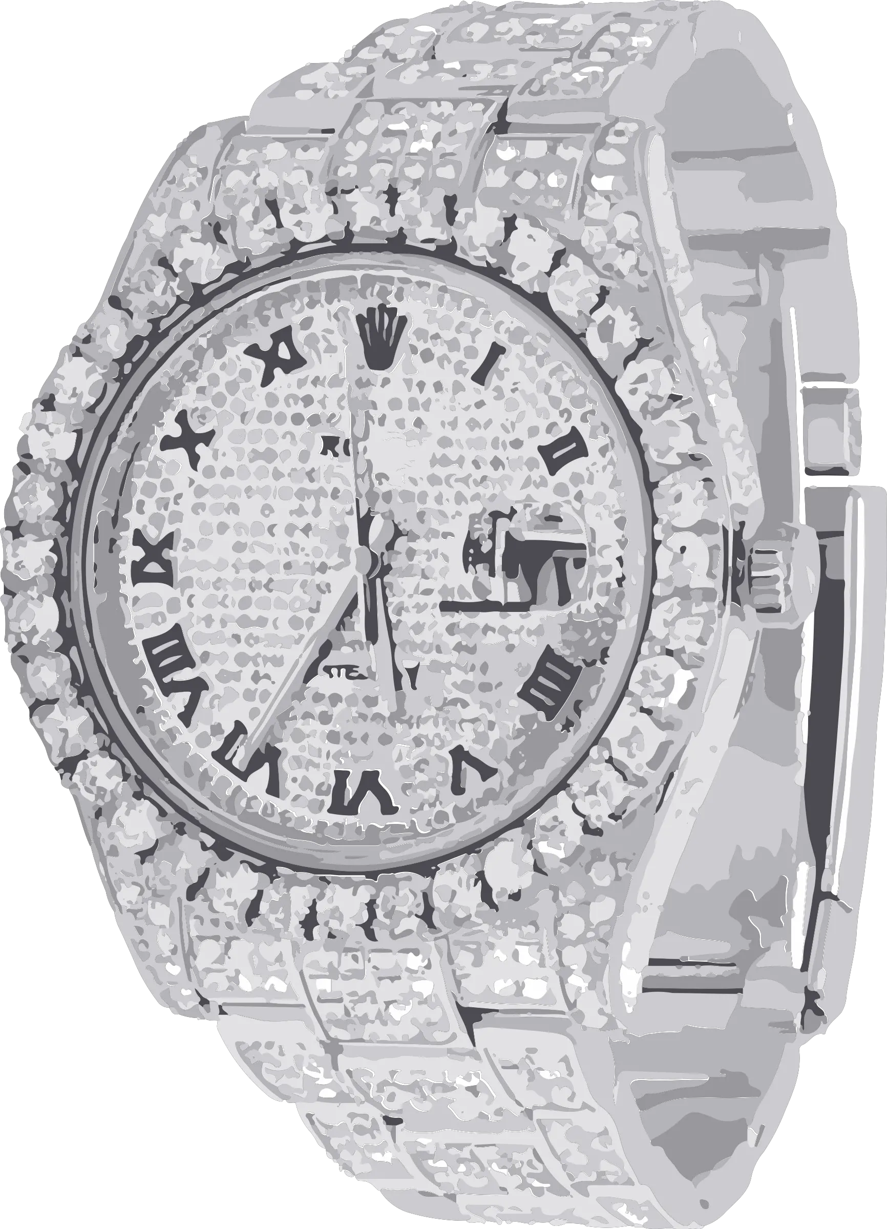 Watch Accessory Platinum Bling Rolex Diamond Watch Png Bling Png