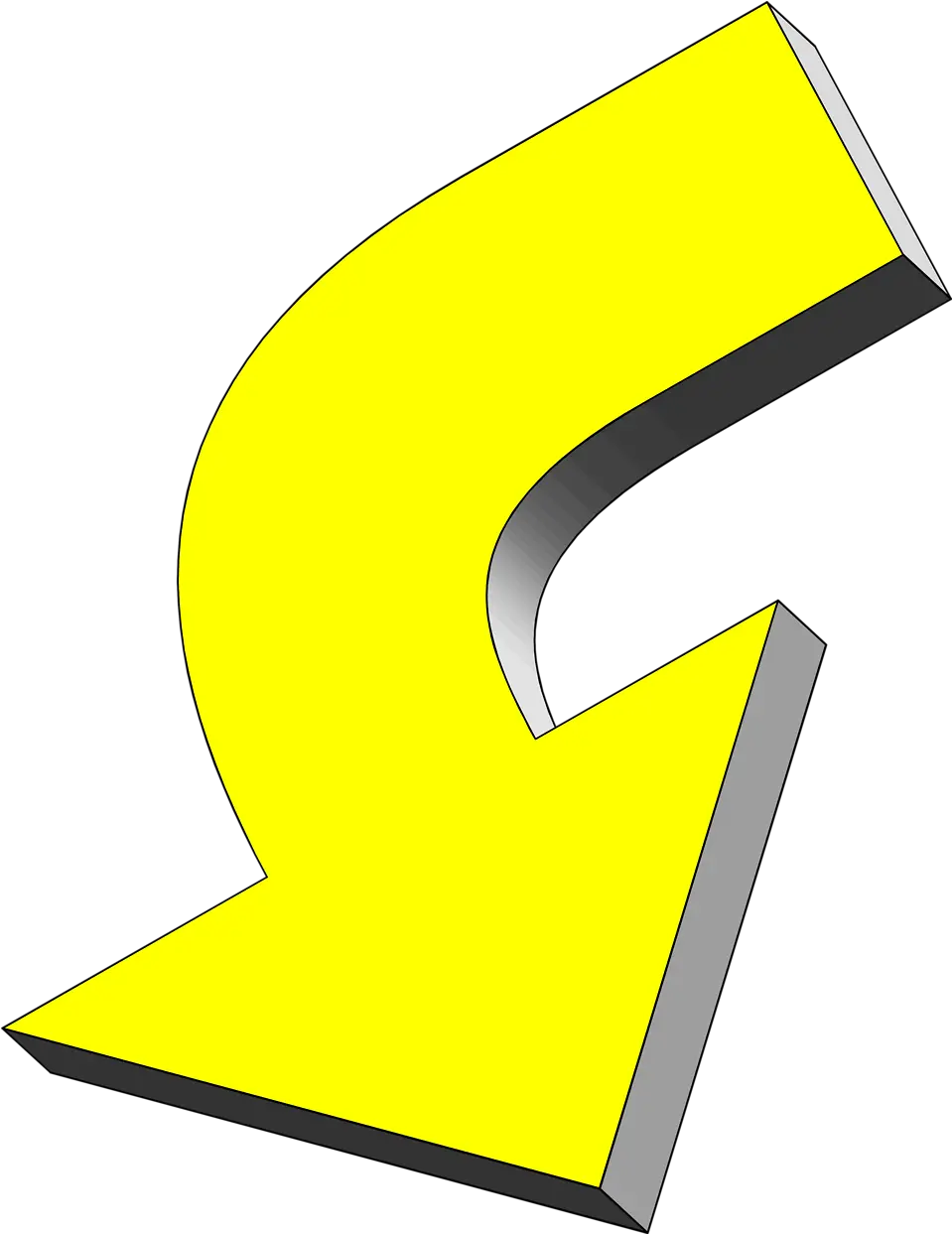 Curved Arrows Png Arrow Yellow Yellow Arrow Pointing Arrow Pointing Down Yellow Curved Arrow Transparent