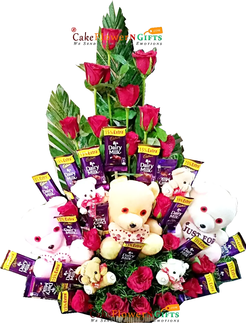 Flower Teddy Chocolate Bouquet Cakeflowerngiftscom Chocolate Bouquet Png Bouquet Png