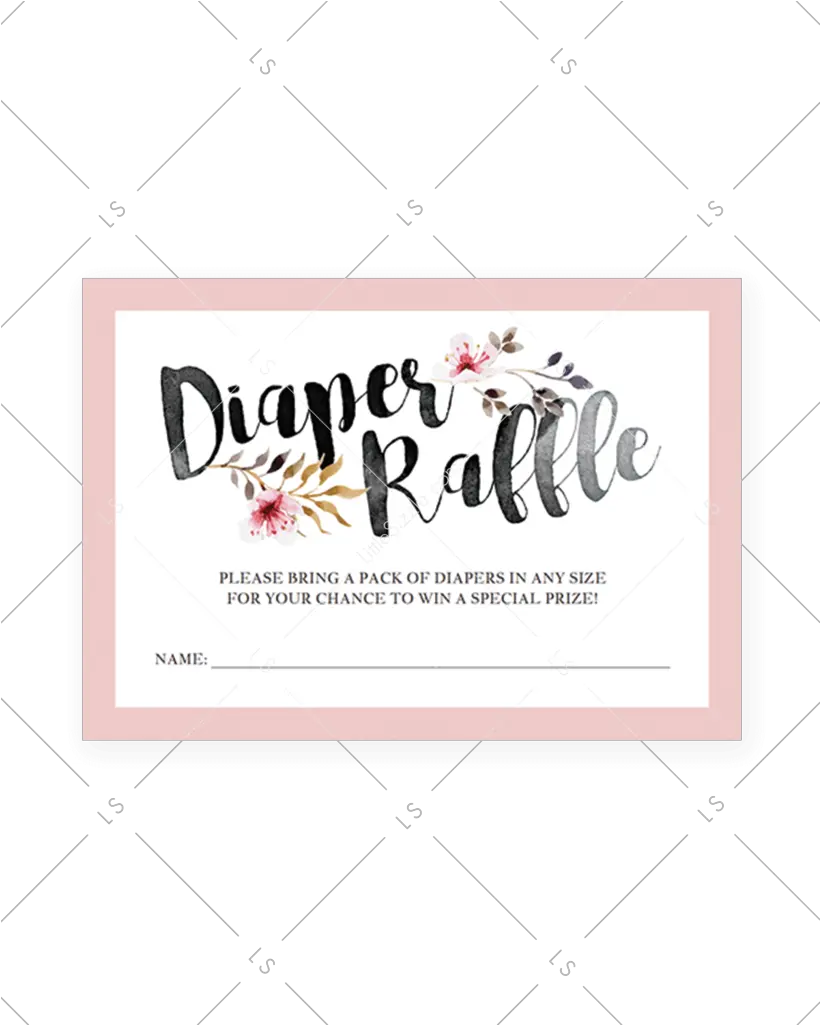 Raffle Tickets Png Printable Pink And Black Diaper Raffle Calligraphy Raffle Png