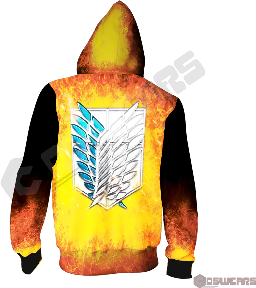 Attack Erenu0027s Titan Form Zipped Hoodie Hoodie Png Attack On Titan Logo Png