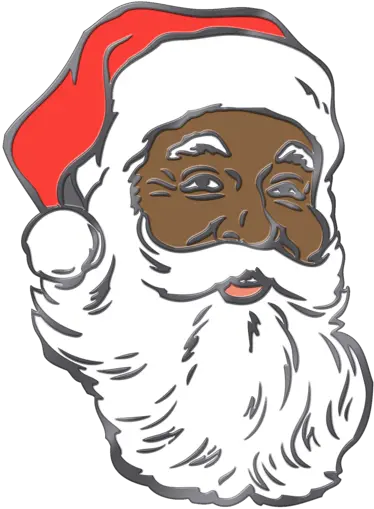 Black Santa Claus Illustration Black Santa Claus Face Png Santa Transparent Background