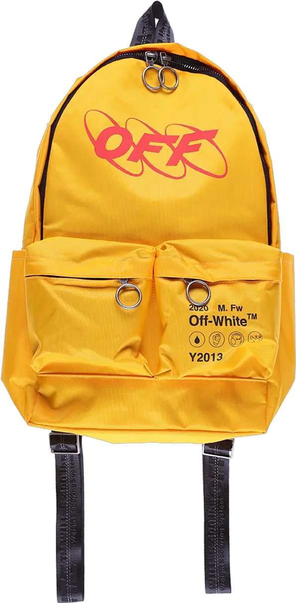 Off White Industrial Y013 Backpack Yellow Off White Yellow Industrial Backpack Png Off White Logo Transparent