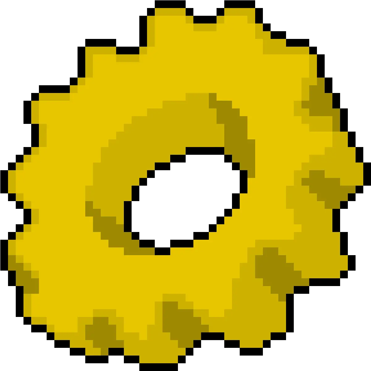 Pixilart Golden Cog By Dwastelander Rain Cloud Pixel Art Png Cog Png