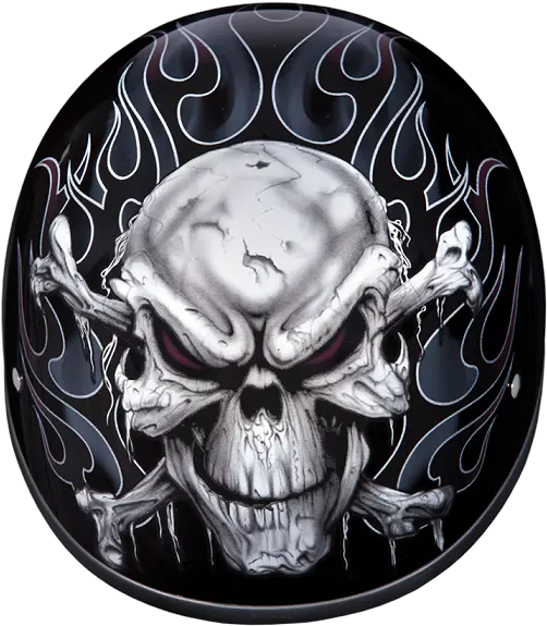 Dot Skull Crossbones Motorcycle Half Helmet Skull And Crossbones Biker Png Skull And Crossbones Png