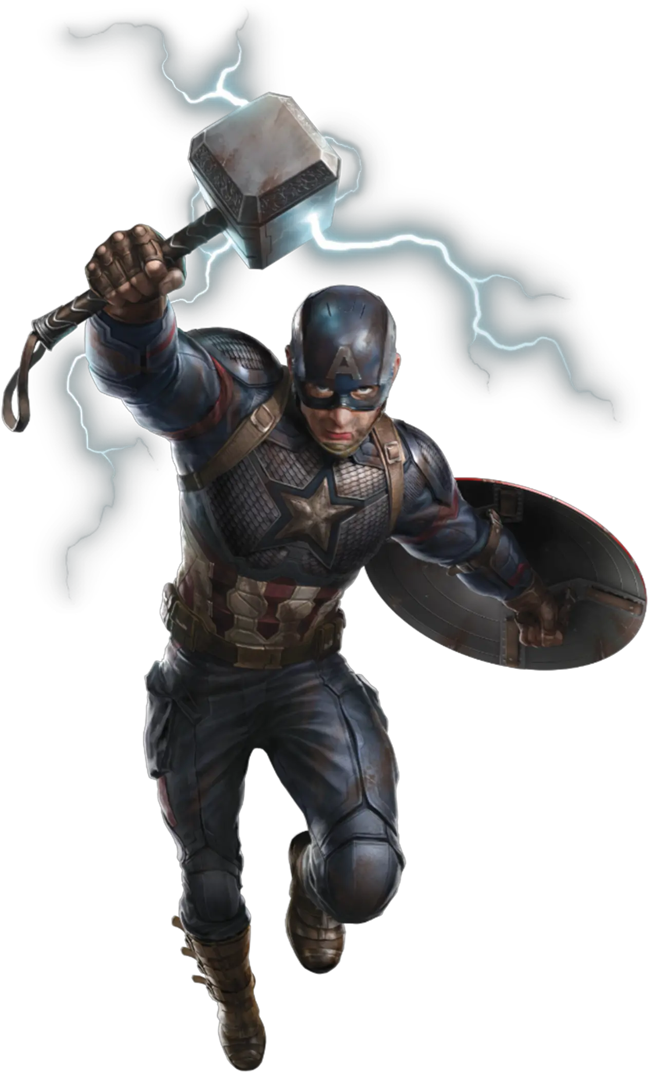 Mcu Thor With Captain America Endgame Png Mjolnir Png