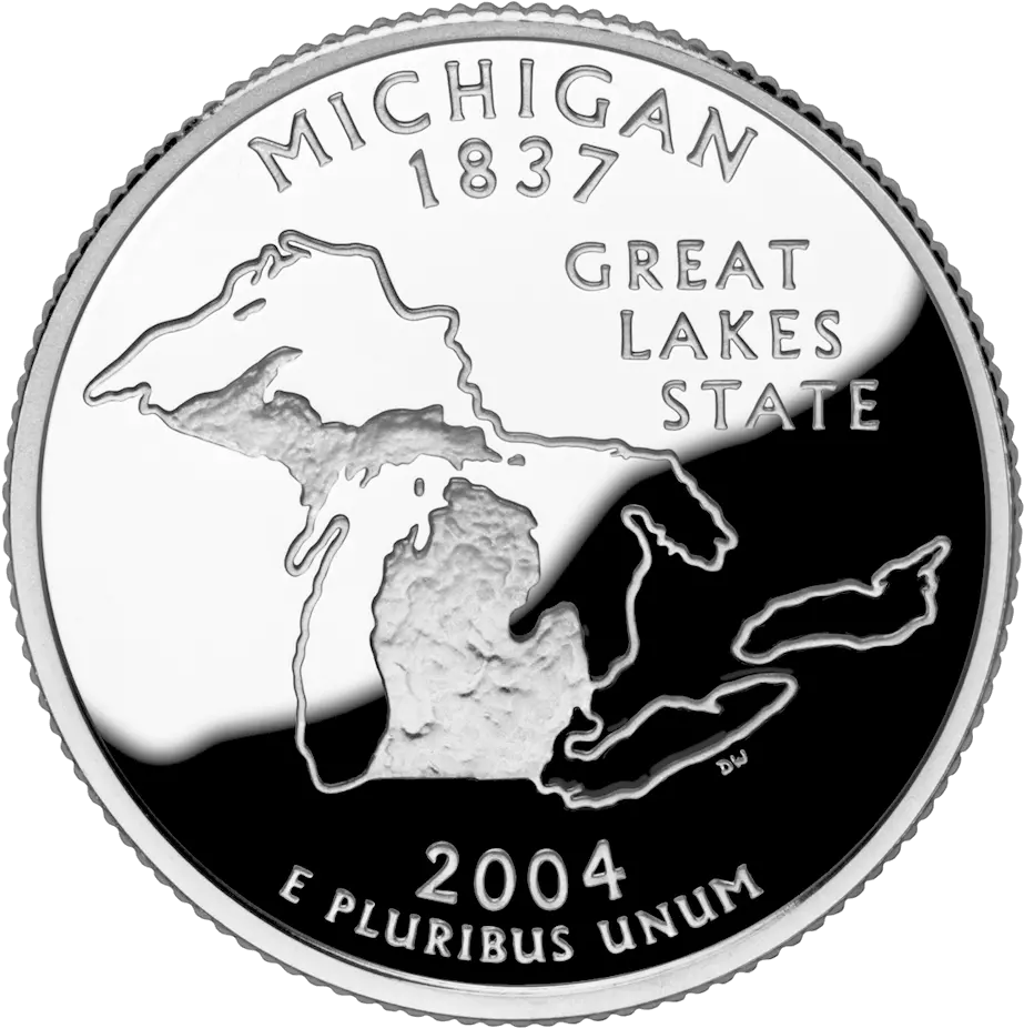 Download Michigan Quarter Dollar Coin Great Lakes State Michigan Png Quarter Png