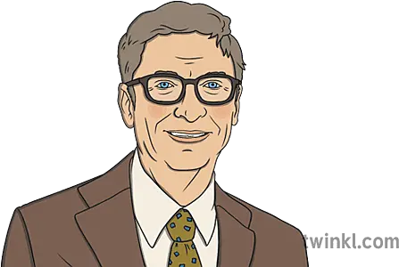 Bill Gates Potret Illustration Twinkl Suit Separate Png Bill Gates Icon