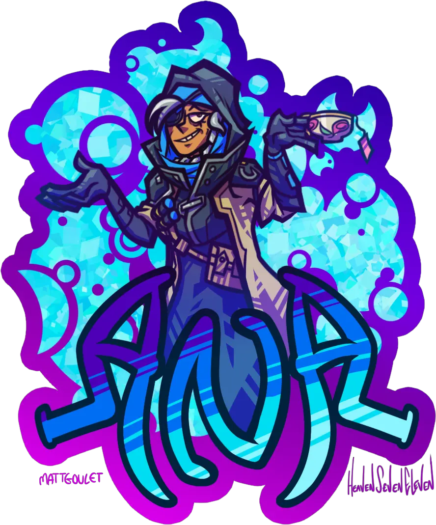 Overwatch Sticker Collaboration U2013 Heavenseveneleven For Women Png Ana Overwatch Png