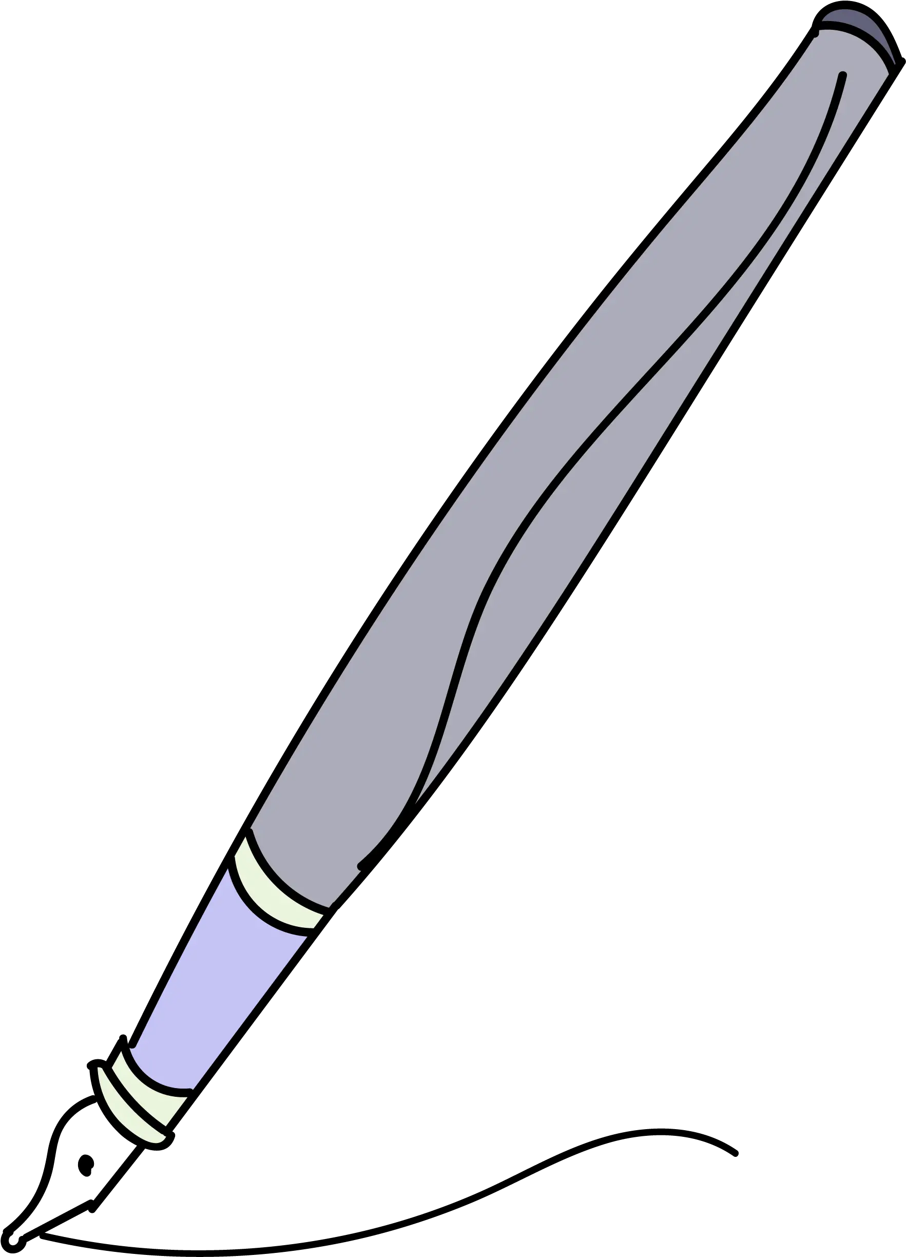 Calligraphy Pen Side View Clipart Png Line Art Pen Clipart Png