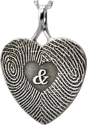 Wholesale 3d Duo Fingerprints Ampersand Heart Memorial Jewelry Locket Png Ampersand Transparent Background