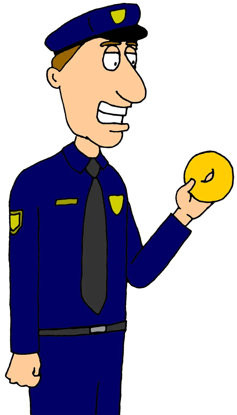 Download Cartoon Cop Eating Donut Hd Cops Clip Art Png Cop Png